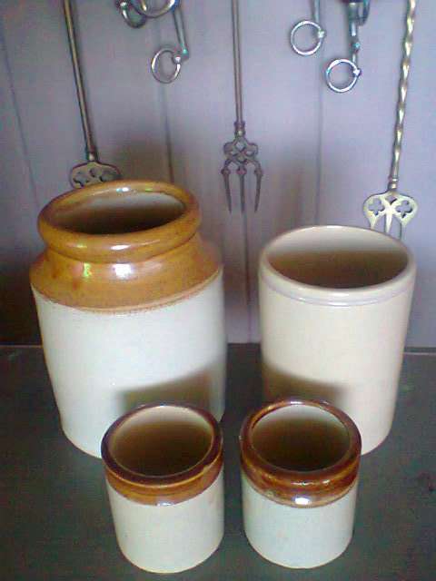 4 Awesome Vintage Containers. 2 x made by "MOIRA Pottery co ltd"England. 1 x England.
