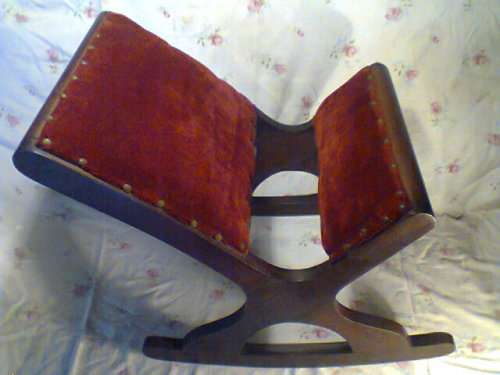 After a hard day's work to put up Ur feet on Red Velvet cloth & Teak Footstool.In good s/hand order