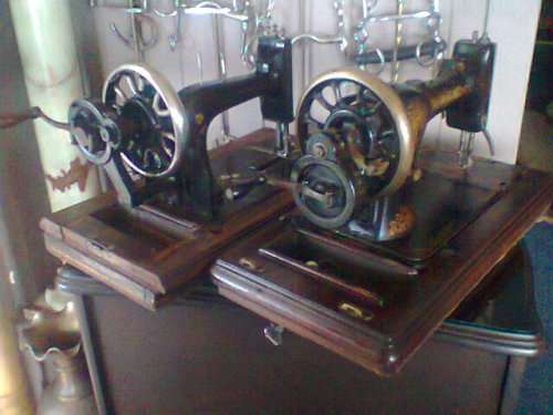 2 X Antique sewing machines. 100Yrs Old A "Jones Family C.S" & A Goricke, Both have needles.