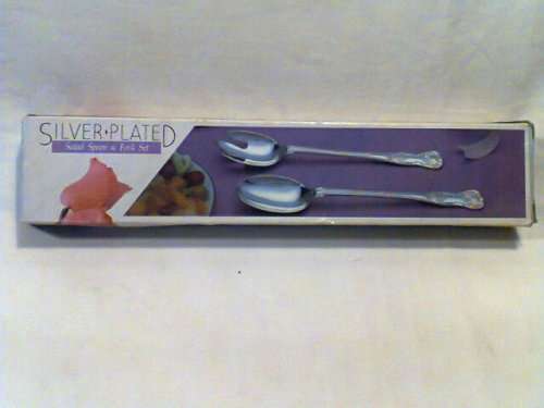 Silver Plated Salad Serving Set, Spoon and Fork in original box is good s/hand not used condition.