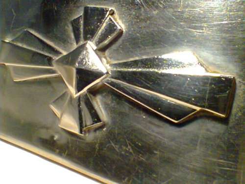 Old Vintage Plated, Beveled Mirrored CAKE Stand with Motif on sides,ideal for functions eg: Weddings