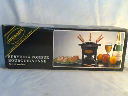 A Almost new never Used Cast Iron complete "Premier FONDUE set" Ready for U to set out at the party.