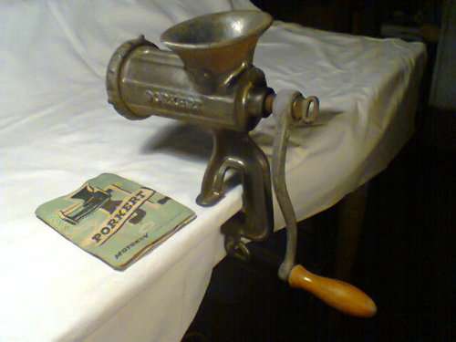 Rare Vintage old No 10 Porket Mincer. Made in Czechoslovakia with Manual. In 100% condition for Age