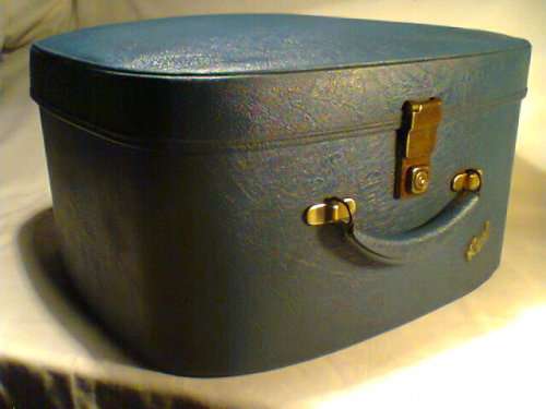 Old Vintage "Regal" Hat box Satin lined with compartments.Size:435mm Long x 415mm Wide x 235mm High