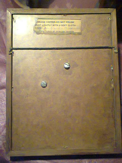 Vintage Stink Wood Elephant Bookends & Copper plaque by John Louw, in good used s/hand condition.