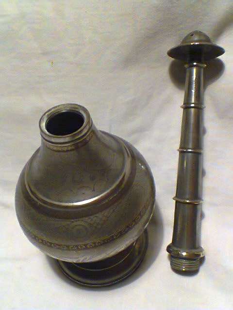 A Collectors piece, 1920's Vintage Persian Incense burner and it is Silvered on Brass + Engravings