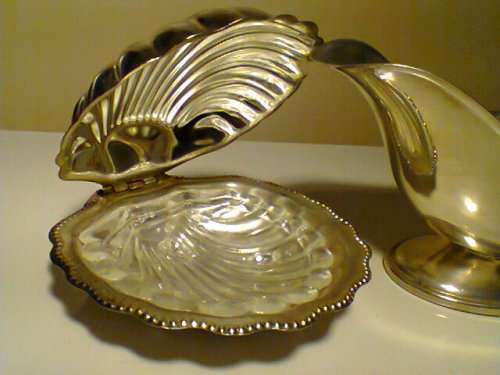 Old EPNS.10 S/Forks,Gravy Boat & drip tray/serving dish,Glass inner butter dish.In used s/hand order