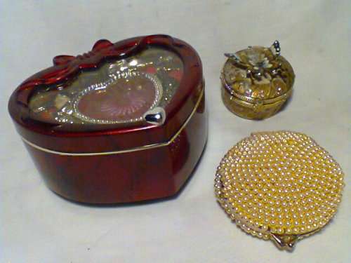 Awesome Jewellery Box spinning "CUPID" when Music is wound-up.Purl bag.Ornate Butterfly Trinket Box.