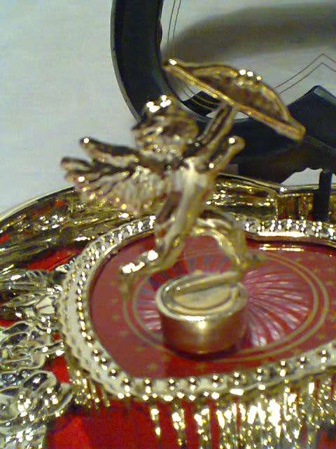 Awesome Jewellery Box spinning "CUPID" when Music is wound-up.Purl bag.Ornate Butterfly Trinket Box.