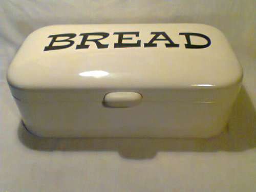 A heritage piece. A Vintage Large & Heavy Enamel Bread Bin in such good looked after condition.