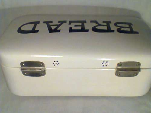 A heritage piece. A Vintage Large & Heavy Enamel Bread Bin in such good looked after condition.