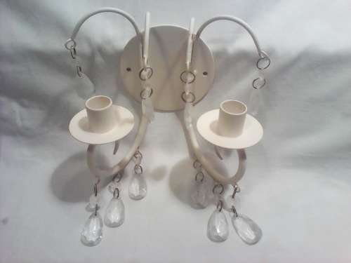 Dressing swivel Butterfly Mirror 2 Vintage Wall mount & 2 standing steel Candlesticks with droplets.