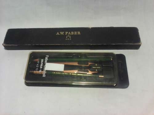 A RARE 1935 Vintage Mft in Bavaria " A.W. Faber Castell " SlideRule & a new Protractor & 2 Penciles.