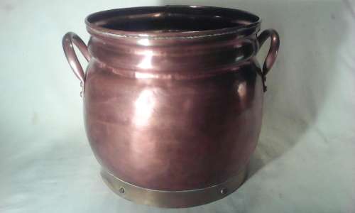 Heavy Large Vintage Copper/Brass Round Planter :330mm Wide x 260mm Tall.In second hand condition.