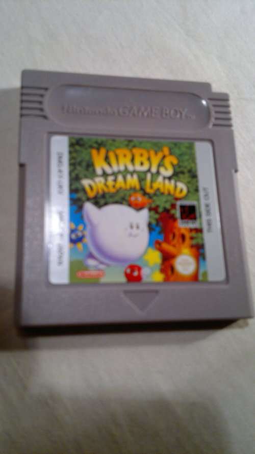 A rare Nintendo Game Boy Cassette "Kirby's Dream Land" in clear holder. Still in original condition.