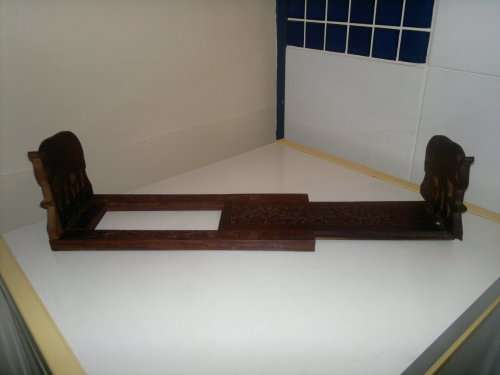 A Ethnic Vintage impressive hard wood Elephant motif adjustable Book Ends. Ideal gift for the Boss.