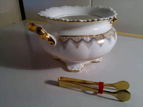 Collectible Vintage Aynsley Items & a Gold color sugar tongs.All in good used second hand condition