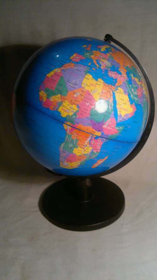 A Modern Globe with hard shell and very detailed. In excellent condition. Sold as used second hand