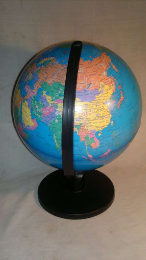 A Modern Globe with hard shell and very detailed. In excellent condition. Sold as used second hand