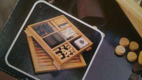 Ideal for lock down 7 in 1 Delux Game Set, Wooden Chess set. Domino's. Cards Excetra all in one box.