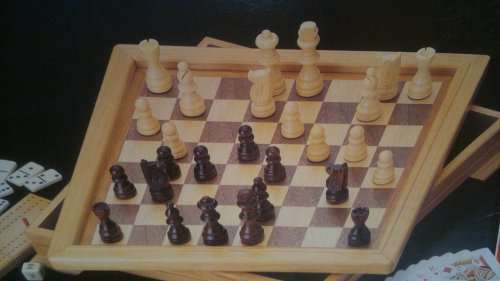 Ideal for lock down 7 in 1 Delux Game Set, Wooden Chess set. Domino's. Cards Excetra all in one box.