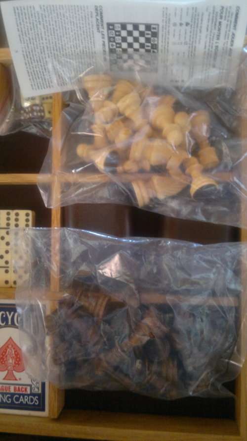 Ideal for lock down 7 in 1 Delux Game Set, Wooden Chess set. Domino's. Cards Excetra all in one box.