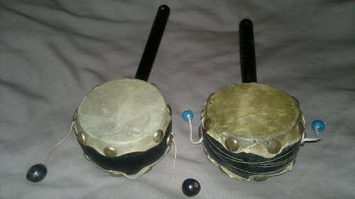 2 x Tibetan Tambourines,bead`s and genui skin intact.Ideal to display in the Man Cave.