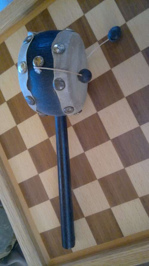 2 x Tibetan Tambourines,bead`s and genui skin intact.Ideal to display in the Man Cave.