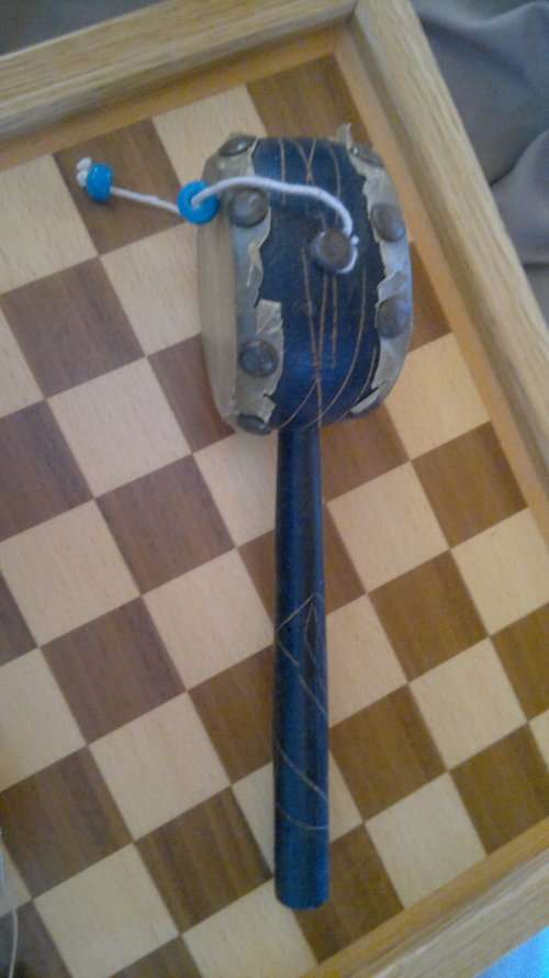 2 x Tibetan Tambourines,bead`s and genui skin intact.Ideal to display in the Man Cave.