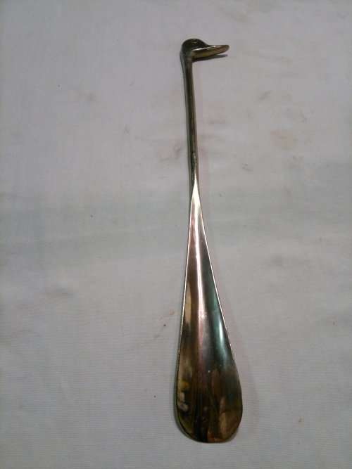 A Unusual Lot of 2 Brass items. A Shoe Horn + a Multi Screw Driver,Hammer set. All in used condition