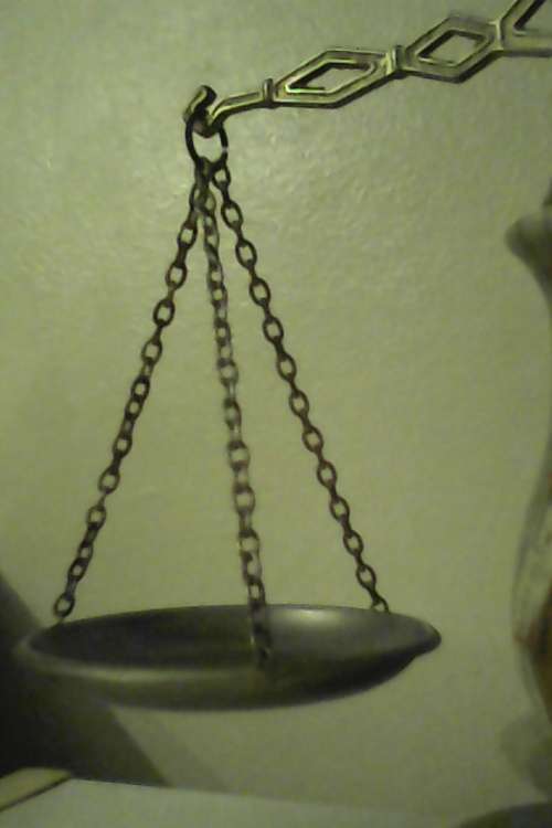 A Rare Vintage  ` Balance Scales of Justice `  Green Onyx and Brass. Size:300mm Tall. In good order.