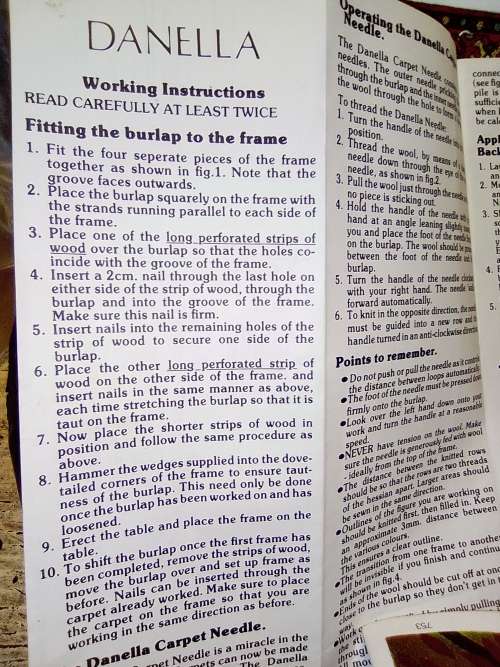 A 1950-60's vintage "Danella" New wool Carpets & Wall Hanging maker Kit. Complete with 2 Books.