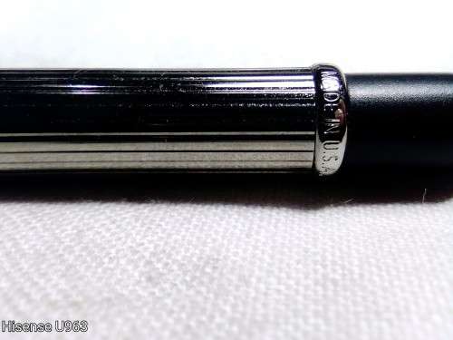 A Vintage " Parker " Twist action reed finish Stainless Steel black ink Ball Point Pen.