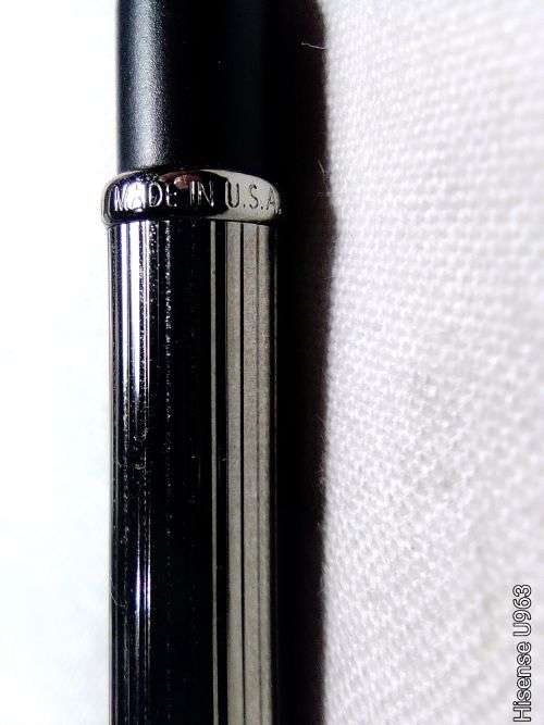 A Vintage " Parker " Twist action reed finish Stainless Steel black ink Ball Point Pen.