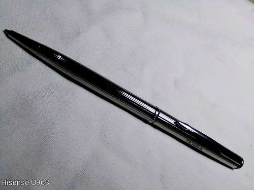 A Vintage " Parker " Twist action reed finish Stainless Steel black ink Ball Point Pen.