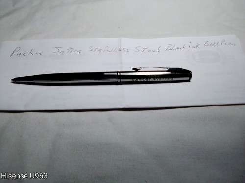 A Vintage " Parker " Twist action reed finish Stainless Steel black ink Ball Point Pen.