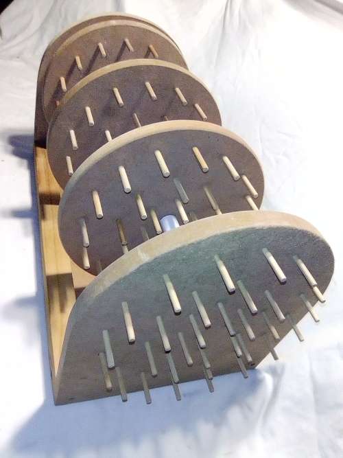 An unique and unusual Cotton reel holder 4 tier  124 Reels Size. 465mm Tall x 280mm Deep x 275mm W