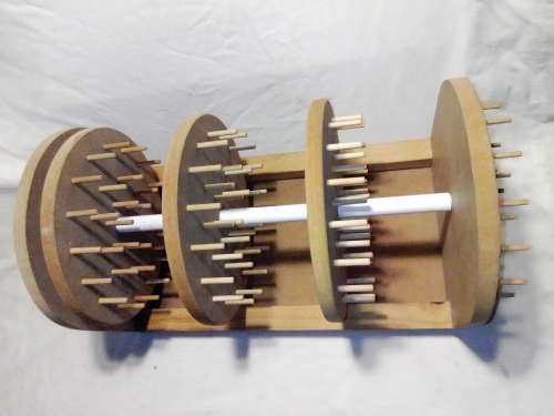An unique and unusual Cotton reel holder 4 tier  124 Reels Size. 465mm Tall x 280mm Deep x 275mm W