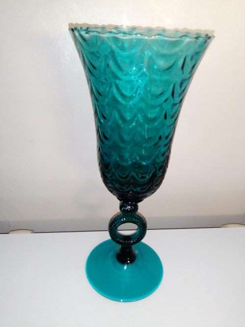 A Large Stunning light Turquoise blue wave  glass. A real beauty.