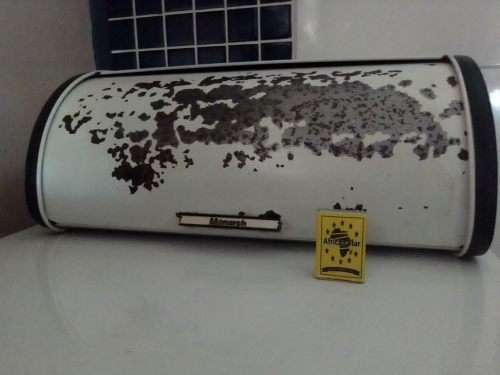 A well used large ` Monarch ` bread bin in original condition, for refurbish in used condition.