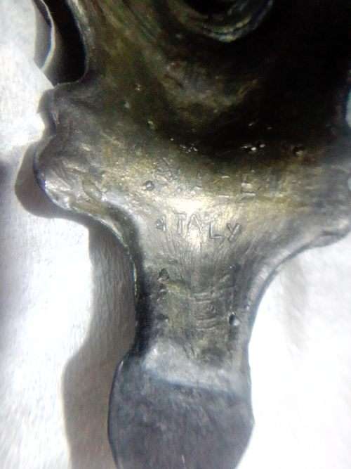 Wow 2 x Bronze Candlesticks {Curb Marble on Bronze marked ITALY} and 2 x ornate Kettles {one Marked}