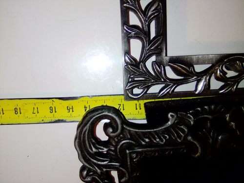 2 Beautiful metal picture frames, No Glass one Pewter is 19cm x 15cm and the other is 14cm x 12cm.