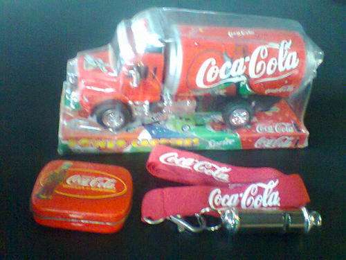 3 Coke Cola Items A Truck still in it's oridgenal Box , Small tin & Whistel Post R55 +2% Insurance