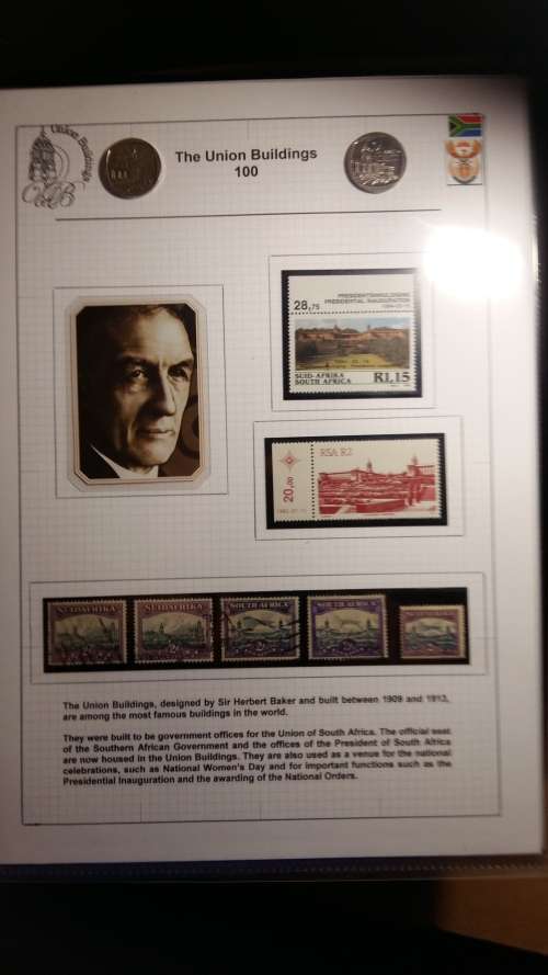 100th Anniversary of Union Buildings: Special edition stamps and 2 x 2013 R2 unc coins