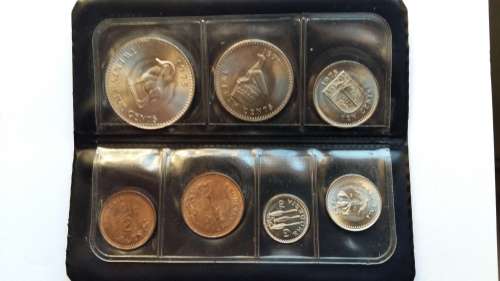 Coin set of Rhodesia - Uncirculated - 1970 , 1975 and 1976 (Half Cent to 25 cent)