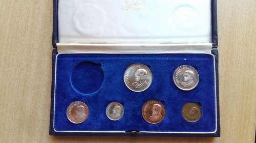 1968 CR Swart proof coin set in SAM Box : 50c to 1c