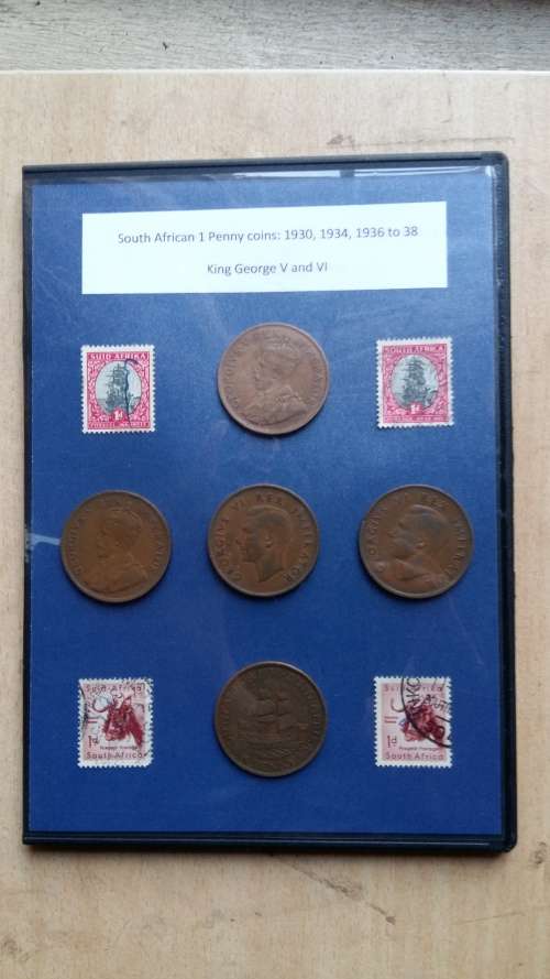 Old South African Penny set: 1930, 1934,1936 to 1938: Rare dates!