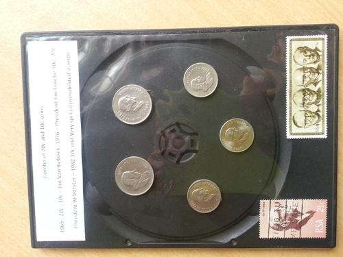 Twenty and Ten sent Combo: 1965: Jan van Riebeeck -  20c,10c; 1976: Fouche 10c, 20c