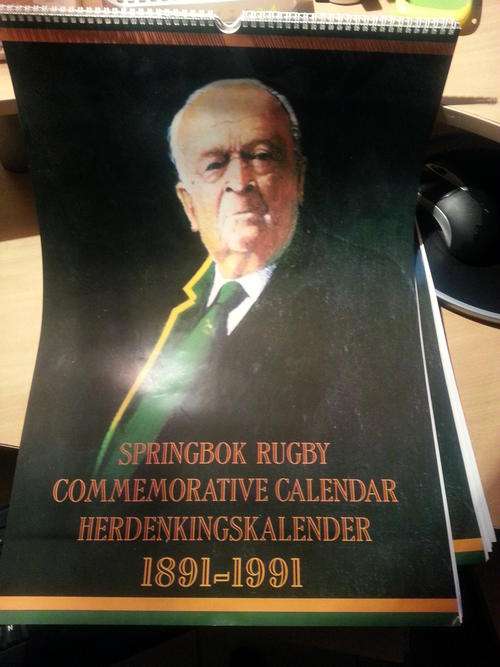Danie Craven - Springbok Rugby 100 jaar Herdenkings Kalender ( 1891 - 1991)