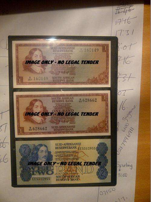 TW de Jongh R1 Notes(2) 1 x Gerhard de Kock R2 note - all new